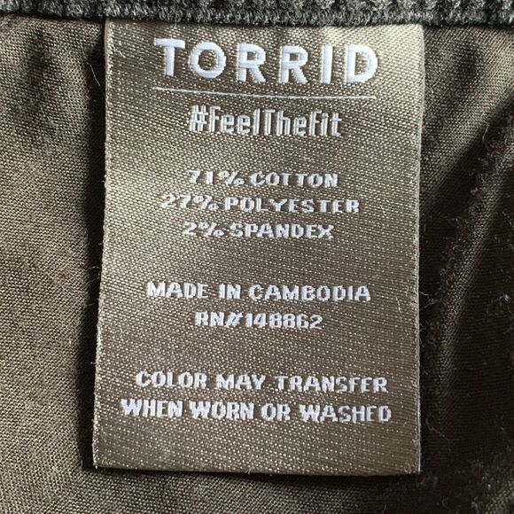 Torrid “Feel The Fit” Black Denim Shorts Perfect 5” Stretch 5 Pocket Sz 20 - Picture 10 of 14